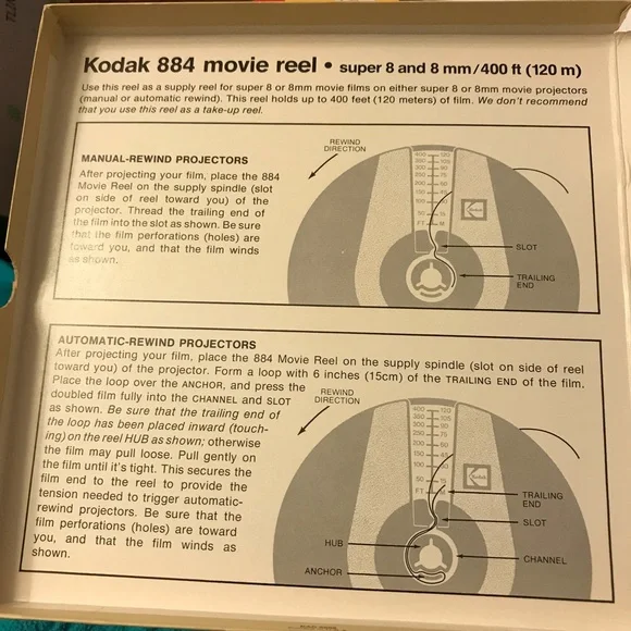 Kodak 884 Movie Reel Super 8 and 8mm / Capacity 400 ft (120m) Vintage - Picture 5 of 10